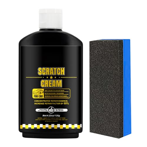 Reparadora de Arañazos para Automóvil - 120g Pasta Automotriz Con Esponja | Pasta Para Reparación De Arañazos Del Coche | Para El Cuidado La Limpieza El Brillado Y La Restauración De La Carrocería Ext