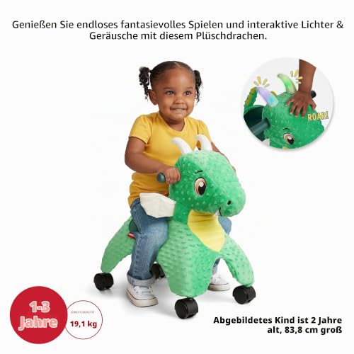 Radio Flyer Jade, der magische Drache zum Berühren mit interaktiven Lichtern und Geräuschen, grünes Rutschfahrzeug… – Ansicht 4