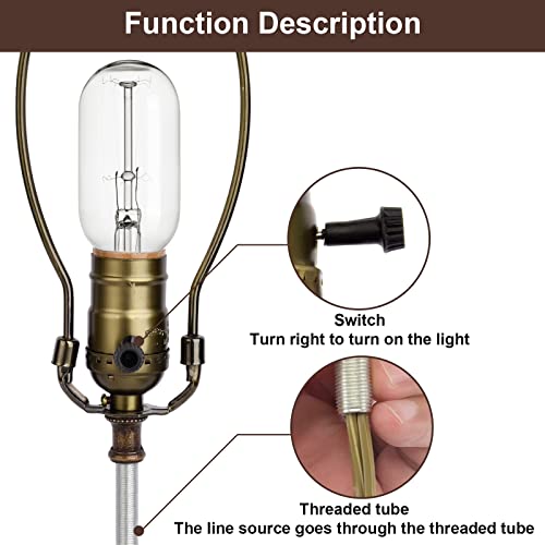 Weaverbird Bronze Lamp Light Kit, Table Lamp Wiring Kit With About 8 Inch Harp,Push-Through Socket, Make-A-Lamp Kit Complete Lamp Kit For Diy Lamp Design, Light Repair/Replace Accessories #TOP3