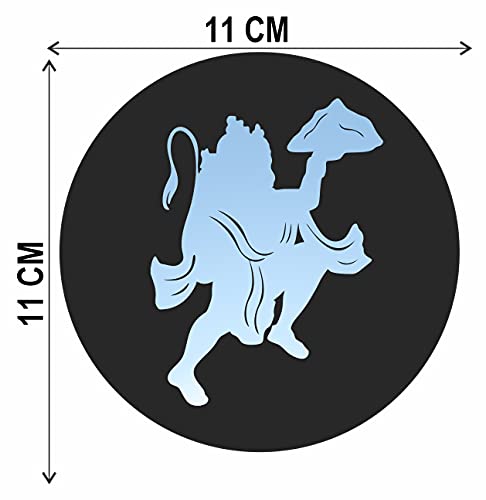 Image of CVANU Flying Hanuman Light Steel Blue Decorative Sticker for Scooty, Bike- All Two Wheeler Vehicle Vinyl Decal Size (11cm X 11cm) Multicolor