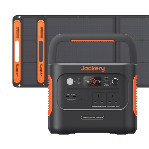 Jackery Solar Generator 1000 Plus 200W, 1264Wh portable power...