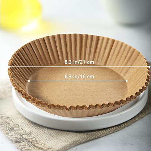 Air Fryers Paper Liners, Air Fryer Silicone Oil Paper, Uten 100PCS Round Greaseproof Paper for Air Fryers, 6.3inch/16cm
