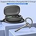 Bluetooth Earpiece Wireless Headset with Noise Cancelling Microphone 160H Standby Time Hands Free Over Ear Ear phone LED Diaplay Charging Case for IOS Android Samsung Cellphones Truck Drivers Business