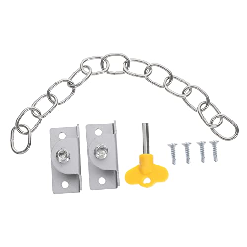 YARNOW 2ensembles Verrous De Porte Et Fenêtre Acier Inoxydable Chaînette De Sécurité Pour Garçon Fille Résistante Corrosion Facile à Installer