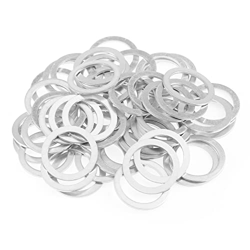 Image of HELIFOUNER 30 Pieces M22x29x1.5mm Automotive Drain Plug Gaskets, Oil Crush Washers, Aluminum Flat Washers, Inner Diameter 22mm, Outer Diameter 29mm, Thickness 1.5mm