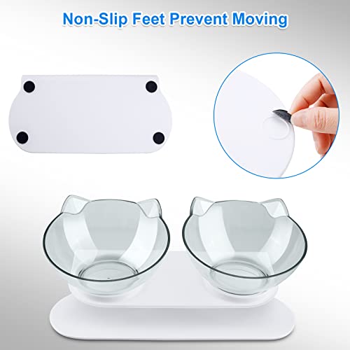Double Cat Bowl With Raised Stand Pet Food Bowl Perfect For Cats And Small Dogs #TOP3