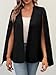 GAMISOTE Womens Cape Blazer Split Sleeve Open Front Casual Jacket Coat Workwear Black