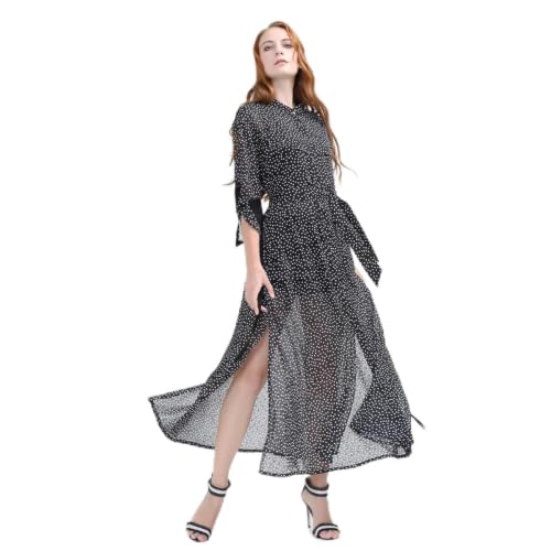 Robe-chemise longue en mousseline légère pour masquer les rondeurs