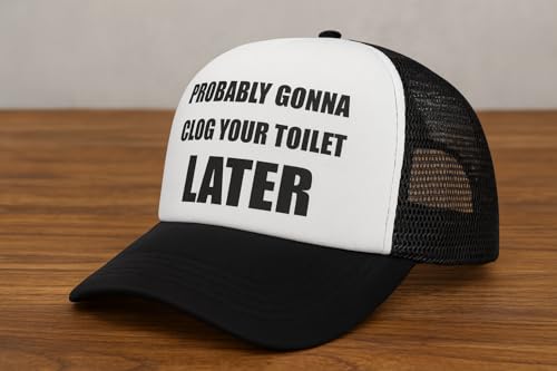 Image of Funny Trucker Hats - Weird Gag Gift for Adults, Inappropriate Joke Baseball Cap, Adjustable Mesh Hat for Men Women