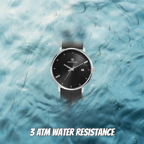Image of SANSI MAYO Analog Watch for Men with Silicone Band | Magnetic Lock Strap | Japanese Quartz Movement | Water Resistant | Formal & Casual Wristwatch Gift