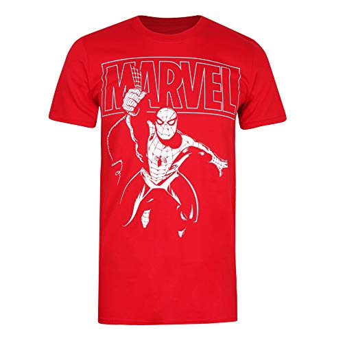 Image of Marvel Men's Spiderman Logo Swing T Shirt, Red (Cherry Red Red), S UK
