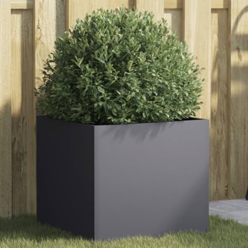 LLEZKBR Muebles select-Maceta antracita 42x40x39 cm Acero