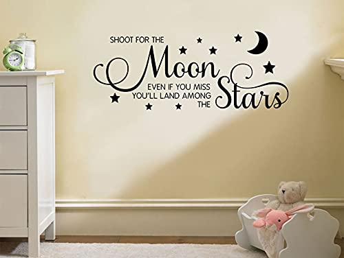 Childs Wall Quote Shoot for the Moon Pink Medium 70cm Wide x 28cm high โ image 1