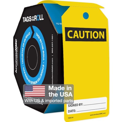 AccuformNMC 100 Safety Tags by-The-Roll, Caution with Blank Space, US