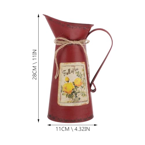 Cubo de hierro para flores vintage y jarra decorativa minkissy para arreglos en el hogar 3