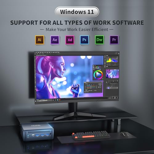 Image of RUPA Mini Pc Windows 11, N100 Mini PC 8GB DDR4 RAM 256GB 2.5''SSD, Micro PC Support Real 4K HDR 10+ Triple Display, WiFi6, BT5.2, USB3.0, Gigabit Ethernet Mini Computer for Home /Office