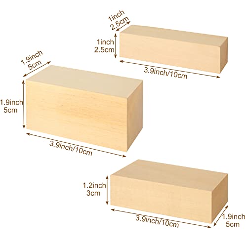 MIVIDE 15PCS 3 Size Basswood Carving Blocks, Basswood for Carving Carving Wood Blocks - Image 2