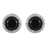 HMJGDHX Pendientes de circonita de Plata de Ley de 8 mm para Mujer con circonita cúbica