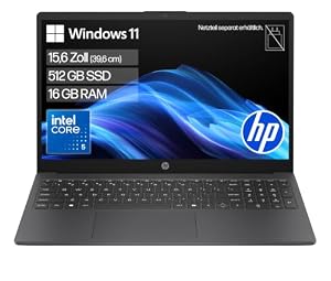 HP Laptop, 15,6" FHD, Intel Core 5, 16GB RAM, 512GB SSD