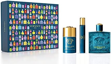 Versace Eros for Men Eau de Toilette, Deodorant or Travel Spray, Aromatic Fougere, (3.4 + 2.5 + 0.3) Oz, 6.2 Oz, 3 Count