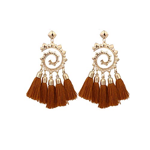 Pendientes retro, pendientes de estilo bohemio, pendientes de diseño de borlas personalizados, pendientes de moda a juego de colores