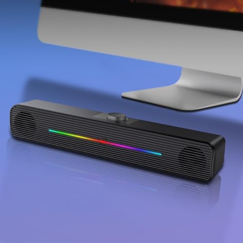 Barre de son RVB pour ordinateur portable compacte à éclairage LED multicolore