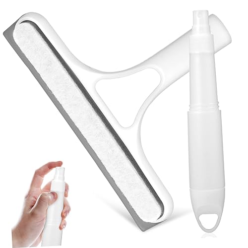 BESTYASH Escobilla De Goma y Fregador Esponja 2 1 para Limpiar Ventanas, Herramienta Multifuncional Blanca, Rociador Integrado para Limpieza Rápida, Uso Hogar y Automóvil