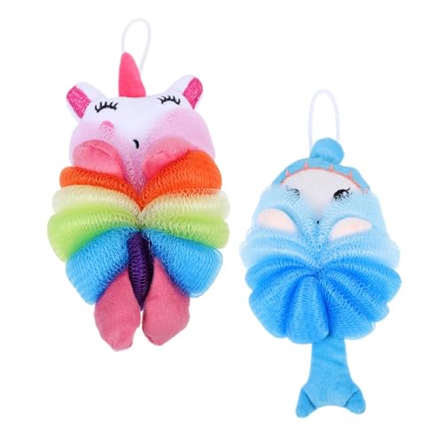 Mikinona 2個子供用バスボール カートゥーンデザイン お肌に優しいボ ラバ