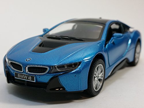 Kinsmart BMW Blue i8 Hybrid Plug-In 2 Door Coupe 1/36 Scale Diecast Sports Car