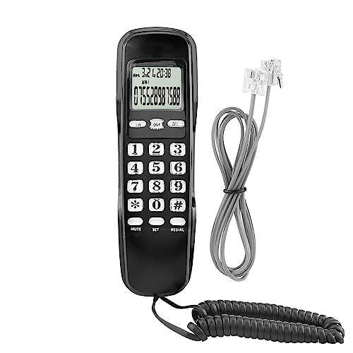 Teléfono con cable para línea fija con identificador y pantalla LCD