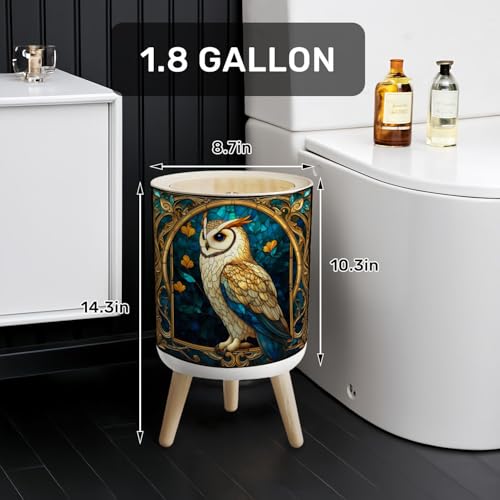 Caneca de basura redonda con tapa y patas 7L miniatura 2