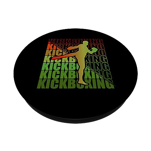 Kickboxer Martial Arts Kickboxing PopSockets Swappable PopGrip, Black - Image 2
