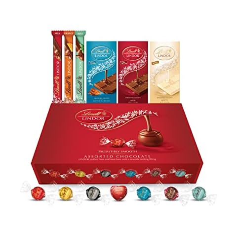 Lindt Lindor Official Luxury Chocolate Gift Box - Mother's Day Chocolate Hamper - Chocolate Truffles with a Smooth Melting Filling - Chocolates Bars and Tablets - Assorted Flavours Cover
