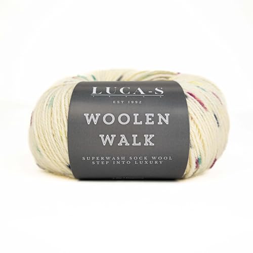 Superwash Sock Wool for Knitting, 4 Ply Sock Yarn from 75% Pure Wool - 25% Polymide, 50g Sock Hand Knitting Yarn