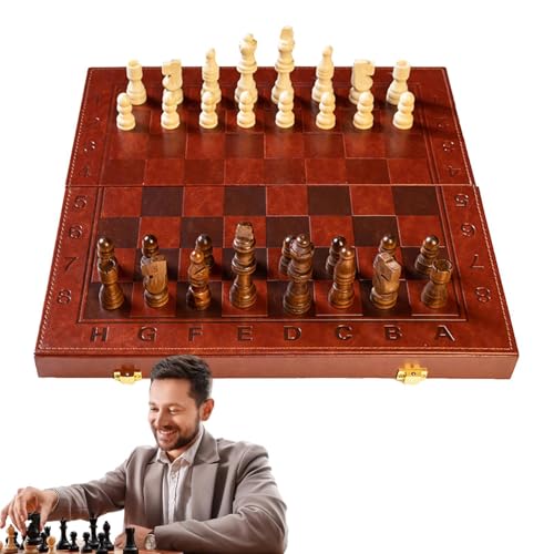 Juego de ajedrez de madera para tardes de entretenimiento familiar