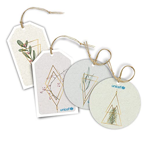 UNICEF - Pack de 16 Etiquetas de Regalo, Elegant Nature UNICEF - Pack de 16 Etiquetas de Regalo, Elegant Nature