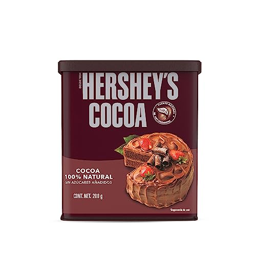 Proteínas, HERSHEY'S - Cocoa Lata, Cocoa en Polvo, Sabor Intenso, Color Marrón Roijizo, con Notas Tostadas, Lata Regalo, Especial para Regalo y Celebraciones, 200 g