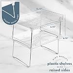 Masirs Clear Stackable Shelf, Easily Organize Your Kitchen Counter and Cabinet Shelves While Creating Extra Storage Space with This Foldable Translucent Plastic Shelf, (2-Pack) - Image 2