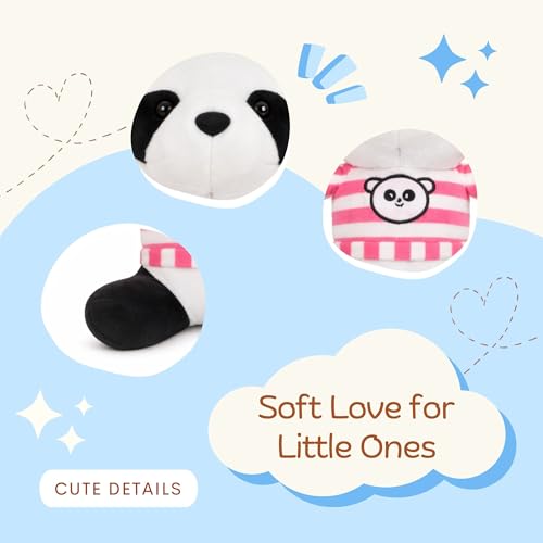 Image of TOYTALES Thug Panda Hanging Plush Soft Toy for Kids | Cute Stuffed Animal & Huggable Plush Toy for Boys & Girls | Adorable Small Size Panda Teddy Gift (Color May Vary)