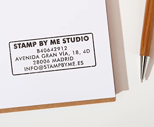 Stamp by Me | Personalized Wood Stamp | Custom Rubber for Business | Up to 5 Lines of Text | Company Stamp (Small (1.5" x 0.75")) | Rubber Stamps 5 Lines | Stamps for Business