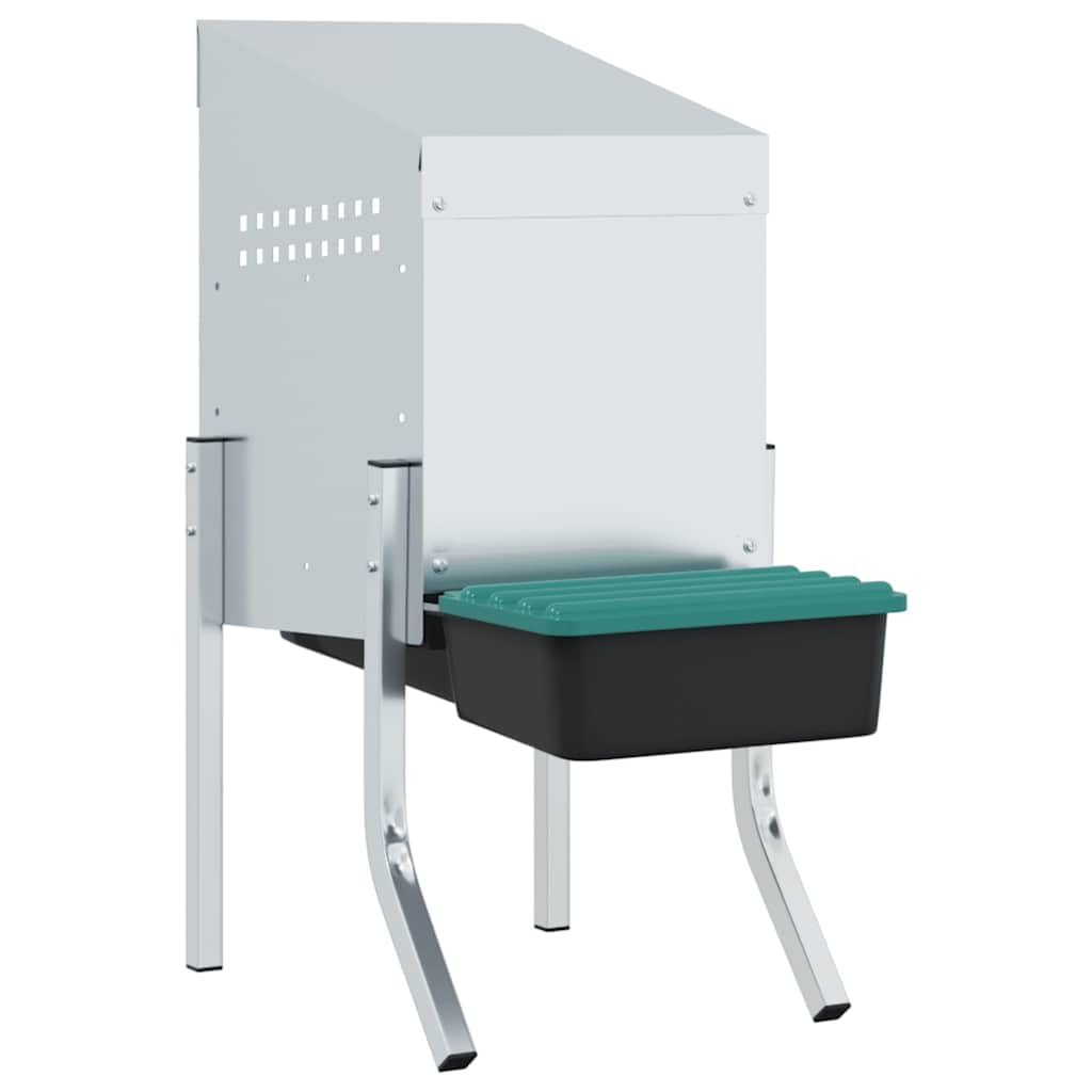 Nidera para gallinas con 1 compartimento con patas de acero galvanizado, ponedora para gallinas ponedoras con tapa elevable y bandeja extraíble, altura ajustable y ventilación integrada