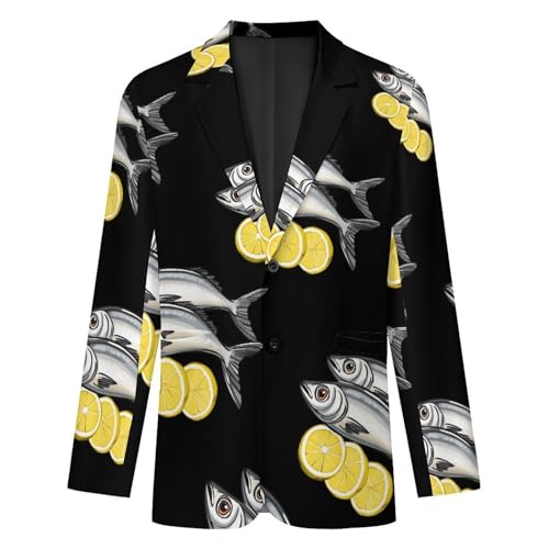 Sardines Ocean Mens Blazer Lightweight Sport Coat Two Button Suit Jackets4
