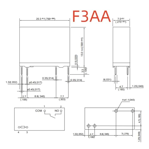 Relais F3AA005E 5V résout les pannes de commutation 3A