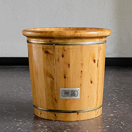 Spa de pies de madera natural con tapadera y masaje portátil miniatura 2
