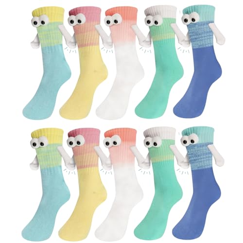 YFLCFCX Holding Hands Socks - Hand Holding Socks - Magnetic Sock - Funny Gifts for Women & Men Teens Couples Friends