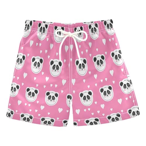 Swim Clothes for Boys, Baby Swim Trunks 2t, Cute Panda Faces Pink