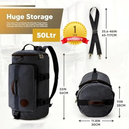 Image of KARRIER Denim Travel Backpack | Multipurpose Duffle, Trekking, Camping, Cycling, Tourist & Tactical Rucksack for Men & Women