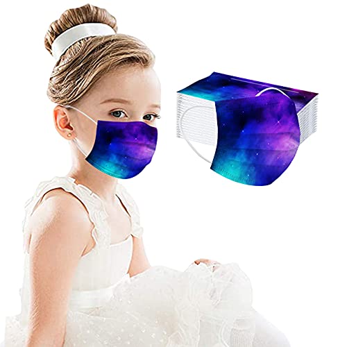50 Stück Mundschutz Kinder Einweg 3-lagig Einwegmaske mit Dinosaurier-Print für Kinder Mundschutz Atmungsaktiv Koptuch Gradient Bunt Mit Motiv Staubdicht Winddicht Mouthguard Schals – Bild 4
