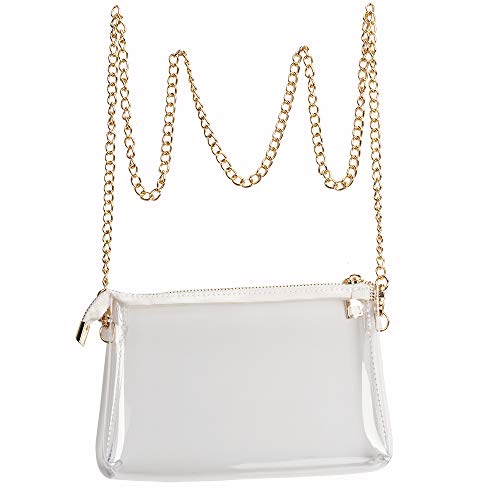 Clear Bag Crossbody Bag Clear Purse Stadium Approved Clear Clutch Tote with Removable