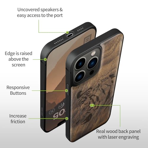 Coque Bois iPhone 13 Pro Tigre Royal Un Objet Unique Empli de Force